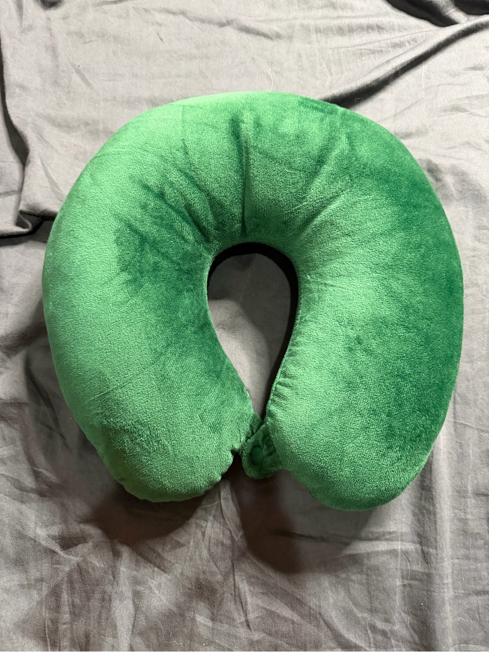 Green Plush U-Shape Travel Neck Pillow - Unbranded